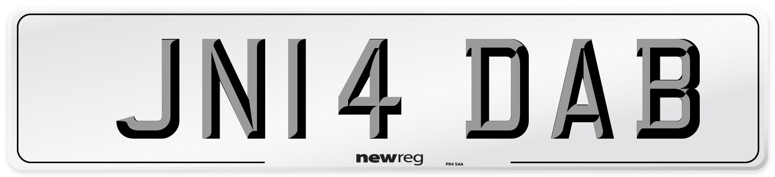 JN14 DAB Number Plate from New Reg